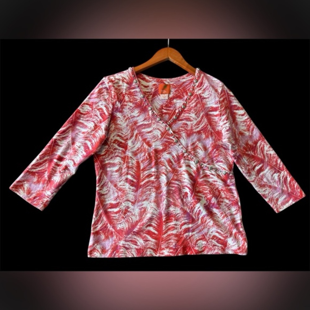 Women’s HEARTS OF PALM Tropical Inspired Top Size M